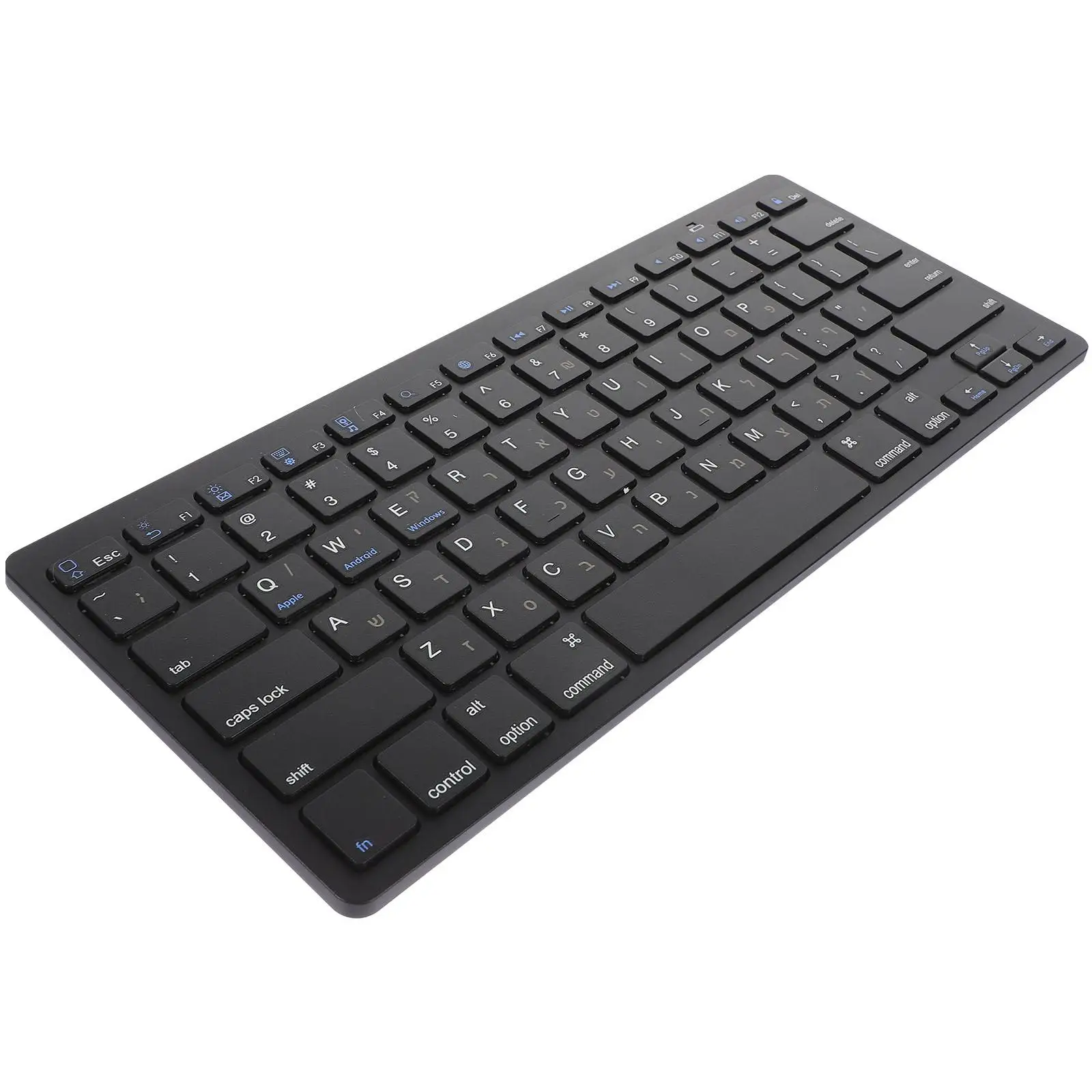 Teclado de idioma hebraico ultrafino, sem fio, silencioso, tamanho integral, portátil, para laptop, desktop, escritório, preto, x5, teclados de computador