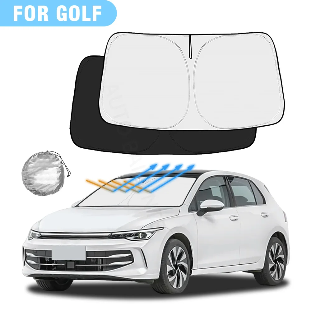 

Солнцезащитный экран на лобовое стекло для Volkswagen Golf Mk8 2022-2025 2026, защита от УФ-излучения, аксессуары для интерьера