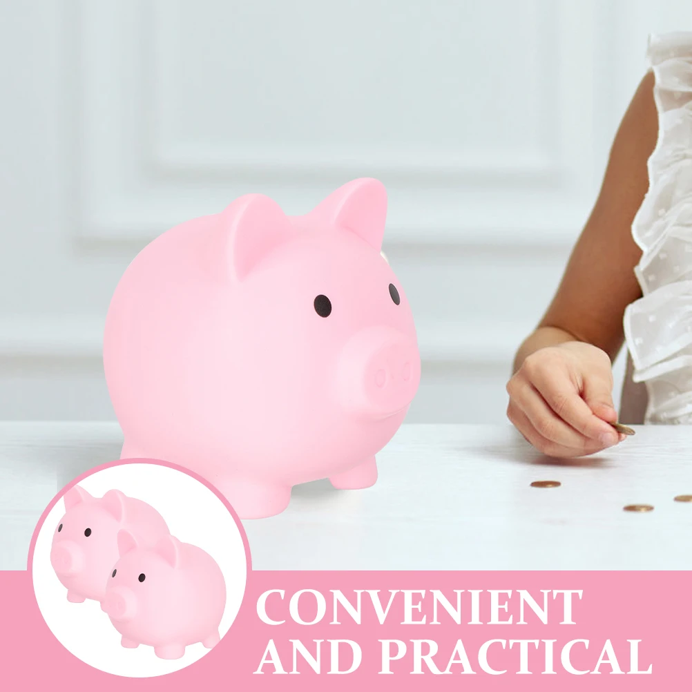 

2pcs Pink Bank Coin Storage Cute Cartoon Vinyl Coin Saving Pot Money Box Home Decor Savings Jar Kids Pig Shape