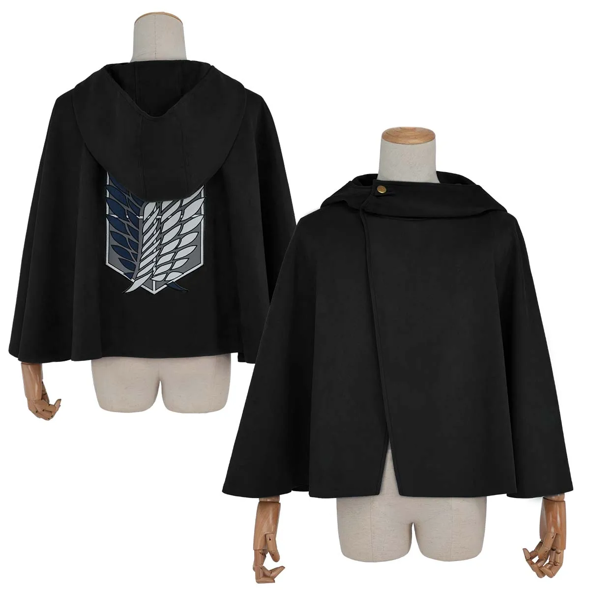 

HOLOUN Anime Levi Eren Jaeger Mikasa Ackerman Armin Arlert Hanji Cosplay Costume Embroidery Green Black Cloak Halloween