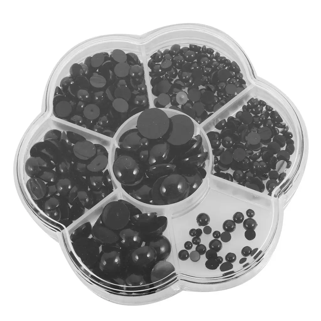 Ronde platte veiligheidsogen Zwart kunststof DIY-knutselbenodigdheden voor het maken van kralenspeelgoed Zachte poppenprojecten