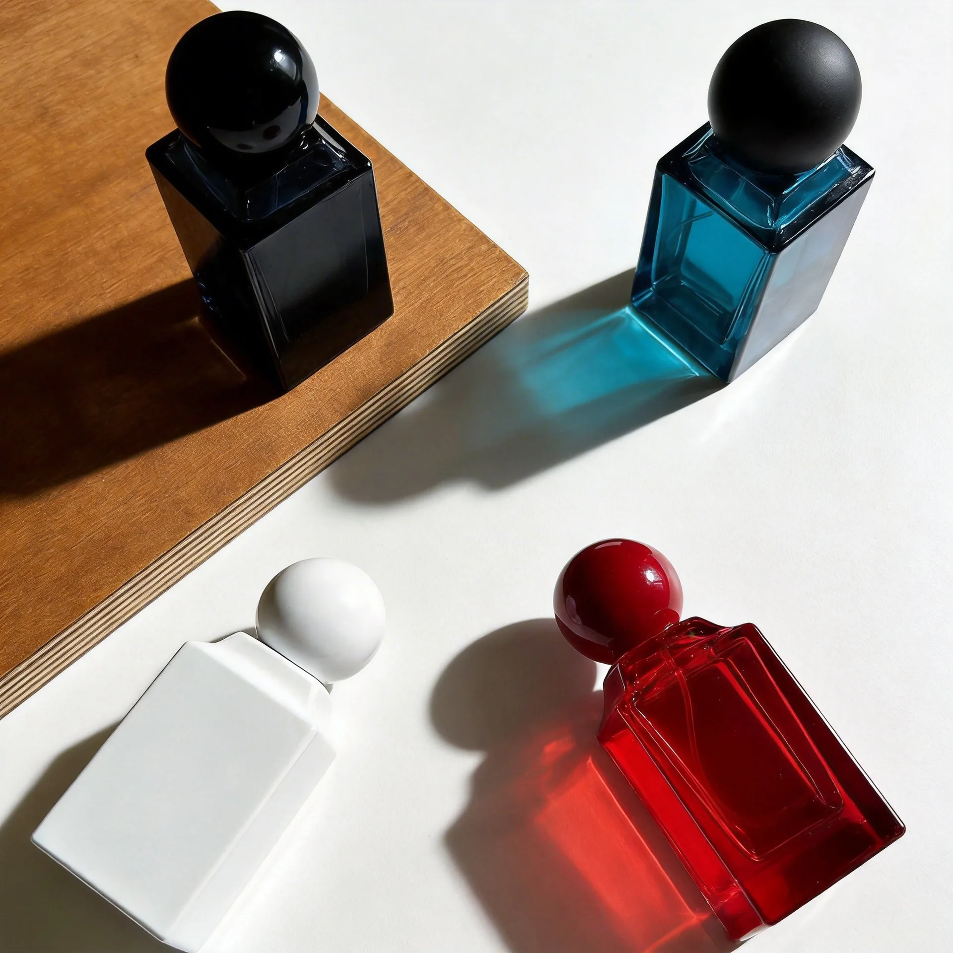 

4Pcs 50ml Colorful Glass Perfume Bottles with Ball Caps, Luxurious Perfume Bottles for Empty Bottle Refills