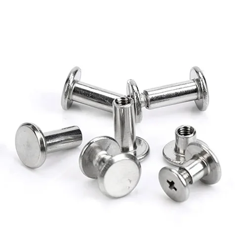 Imagen 2 del producto 10 Uds. De tornillos Chicago de encuadernación de acero inoxidable, remaches, tornillo de cinturón ranurado para álbum de fotos DIY, sujetadores de menú de escritorio, tapa de 8,5mm