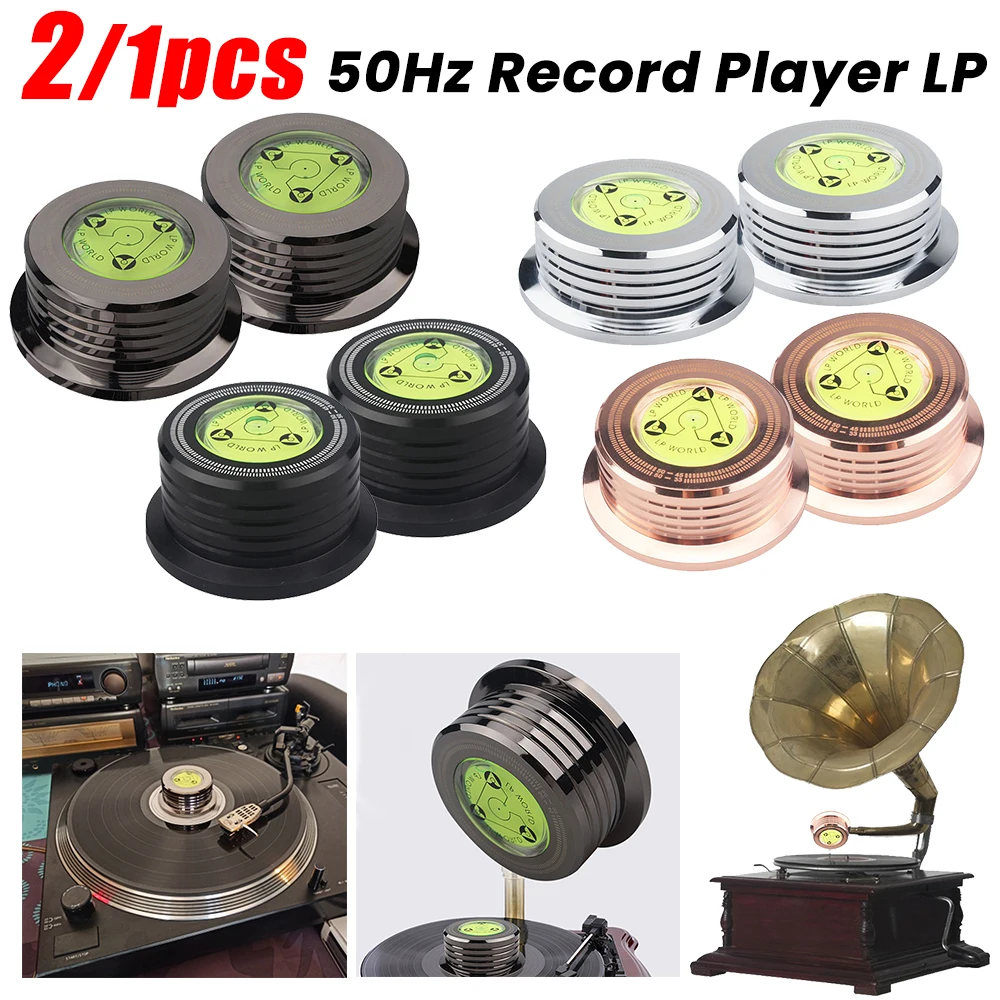 1-2PCS Universal 50Hz Aluminum Alloy LP Disc Stabilizer with Level Weight Clamp Music Record Player Vinyl Turntable Weight Clamp