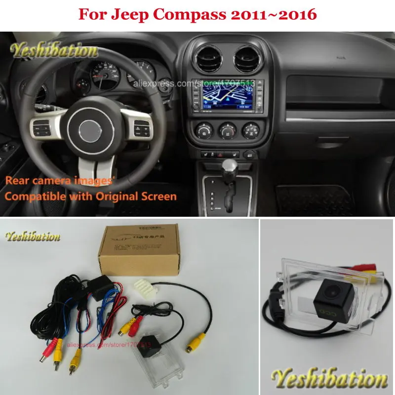 

Yeshibation Rear View Camera For Jeep Compass 2011~2016 Back Up Reverse Camera Sets RCA & Original Screen Compatible