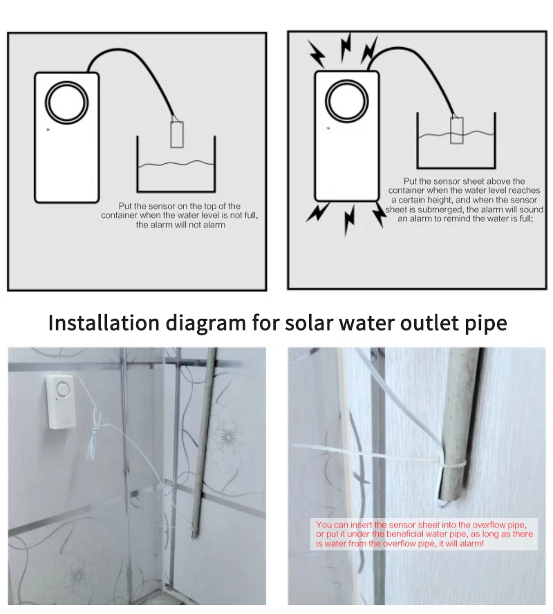 Smart Water Leakage Alarm 110dbs Detector Independent Water Leak Sensor Detection Flood Alert Overflow Security Alarm System