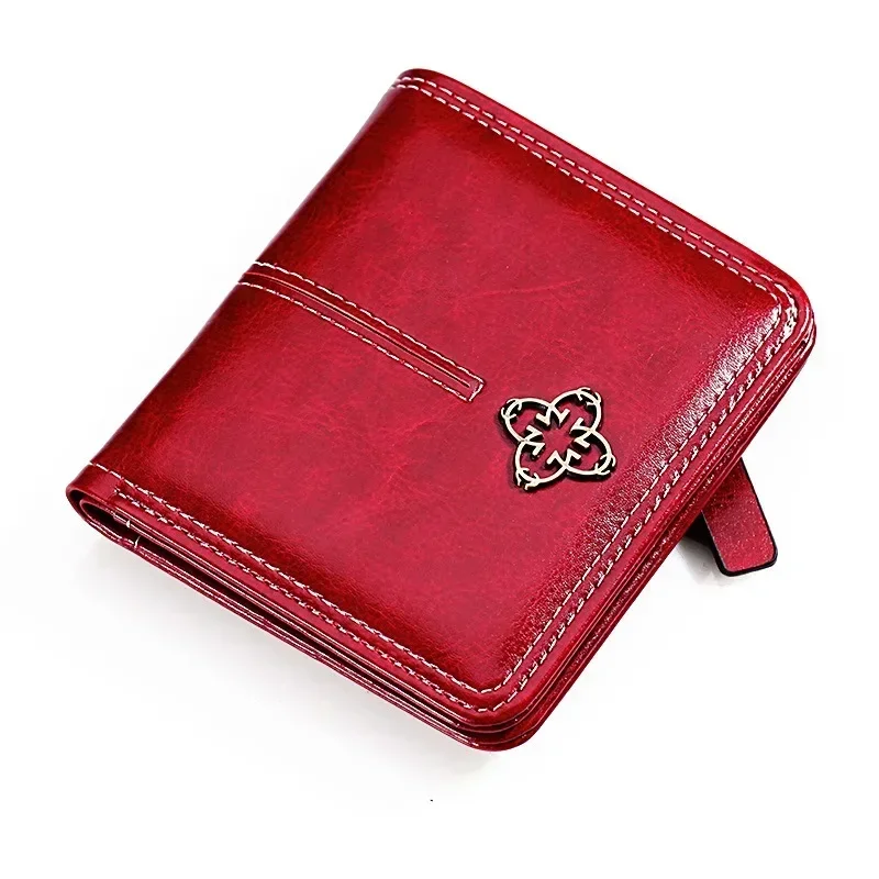 New Women\'s Luxury Leather Mini Purse Coin Bag Clasp Short Purse Solid Color Small Women\'s Clutch Bag Carteira Feminina Wallet