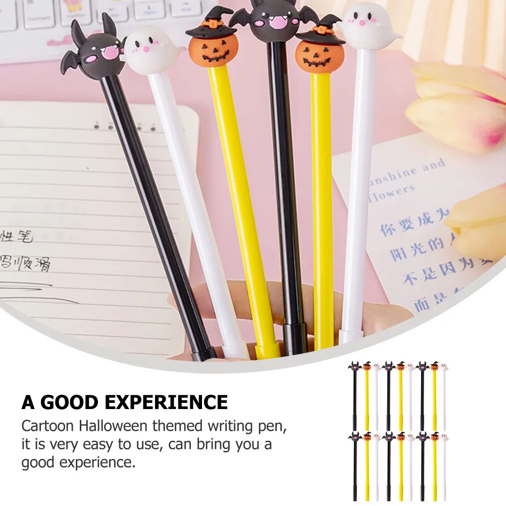 

18 Pcs Halloween Pumpkin Bat Ghost Pens Cartoon Shaped Gel Ink Writing Office Stationery Gifts Portable Long Lasting Smooth