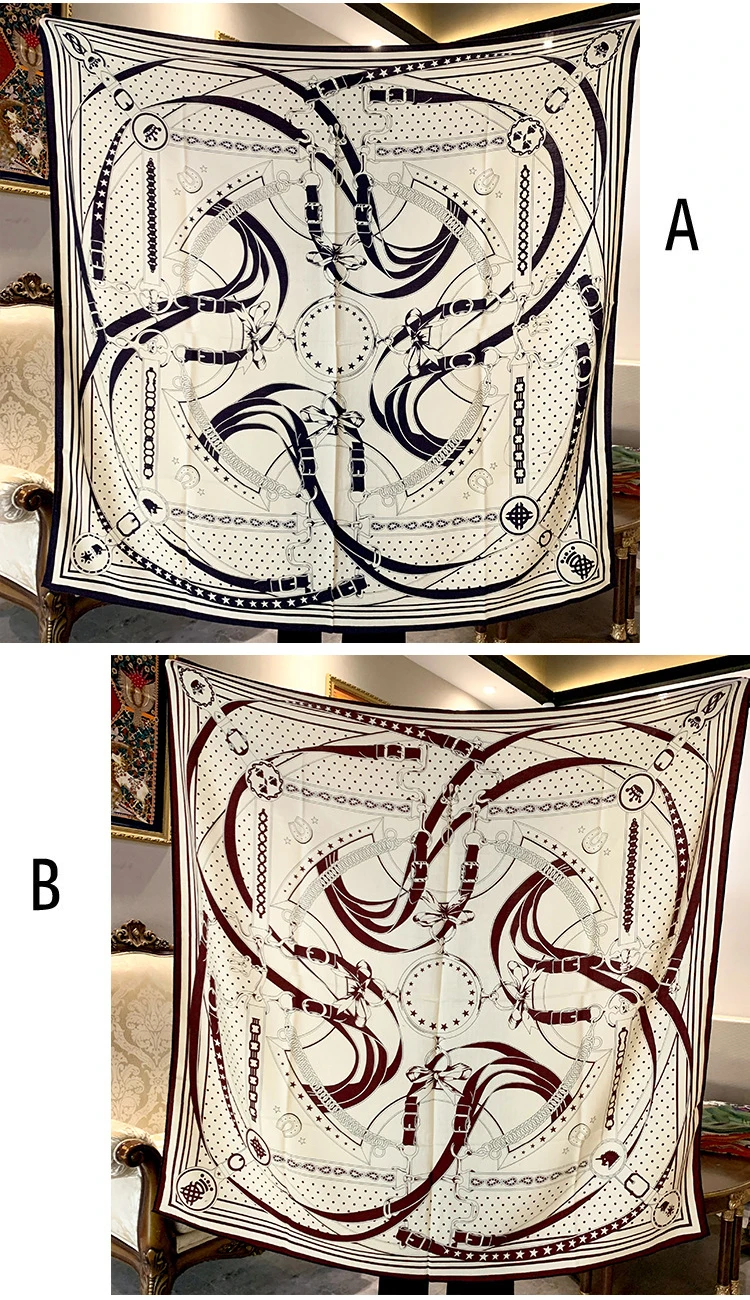 

2 Faced Print Winter Warm Scarfs Luxury Designer Women Silk Wool Scarves Wraps Large Bandanas Stole Hand Rolled Scarfs 135CM