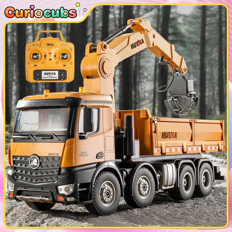 

Huina 1538 RC Dump Truck 1:14 26CH Alloy Remote Control Grabing Wood Crane Construction Engineering Vehicle Model Christmas Gift