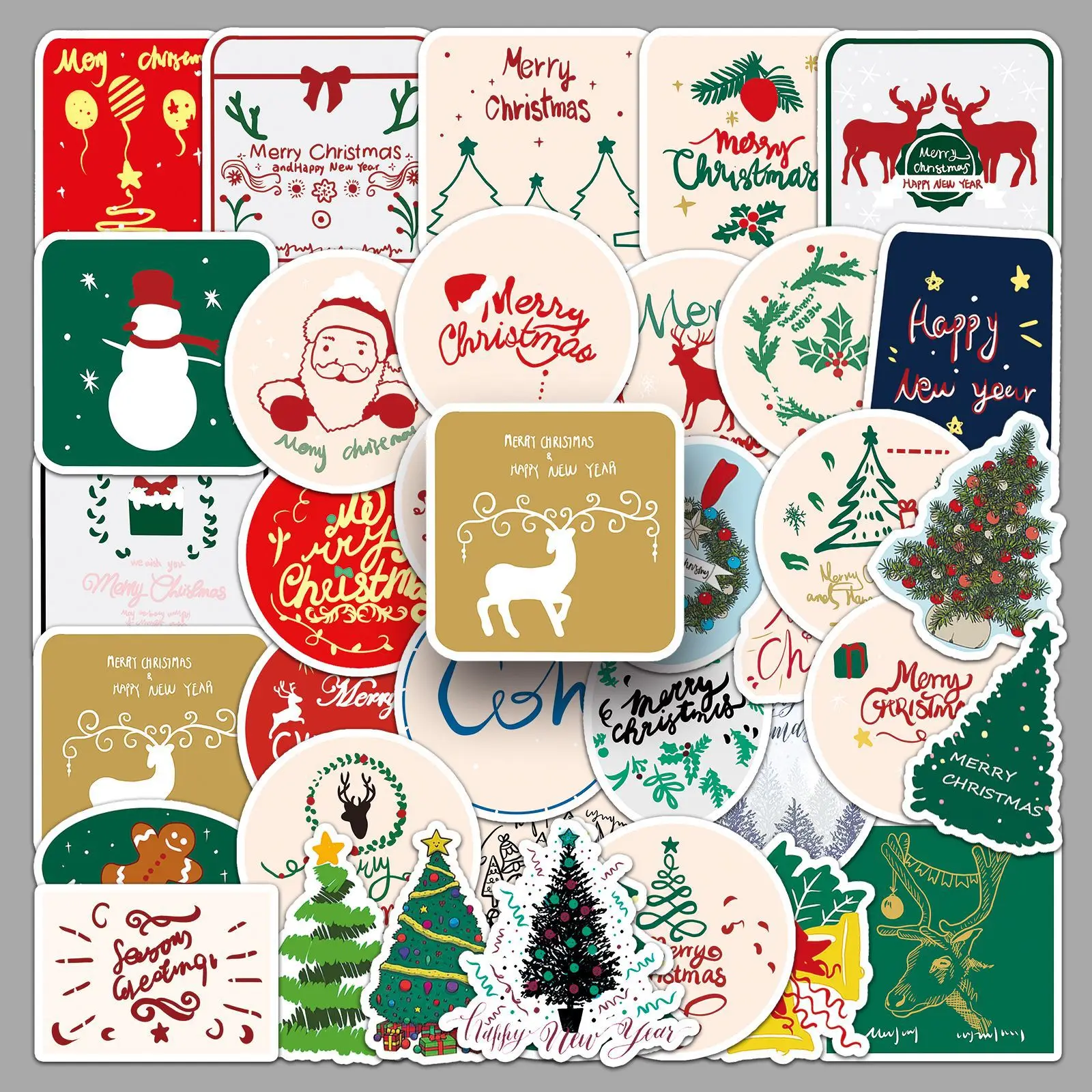 

10/30/50Pcs Christmas Graffiti Stickers Personalized Cartoon Festival Decoration Stickers DIY Guitar Waterproof Stickers