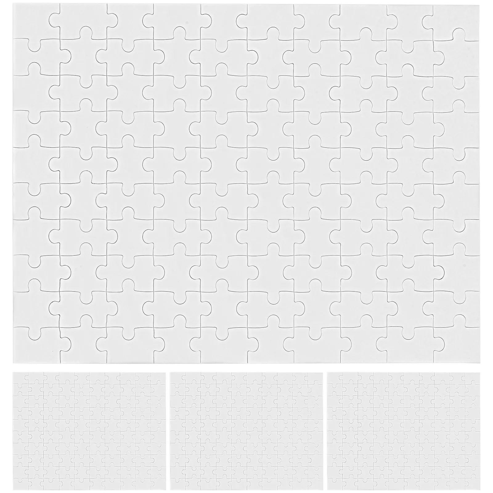 

Набор из 4 больших деревянных пазлов для детей: заготовки для рисования, развивающие головоломки, обучающий набор для творчества