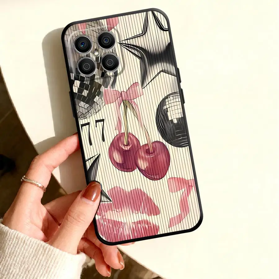 Coque de téléphone Fashion Cherry pour Honor 600 Lite X9b Play10 X6d 400 Pro X9a X7b X9c X9d X5c X8 X8a X7a X7d X8d