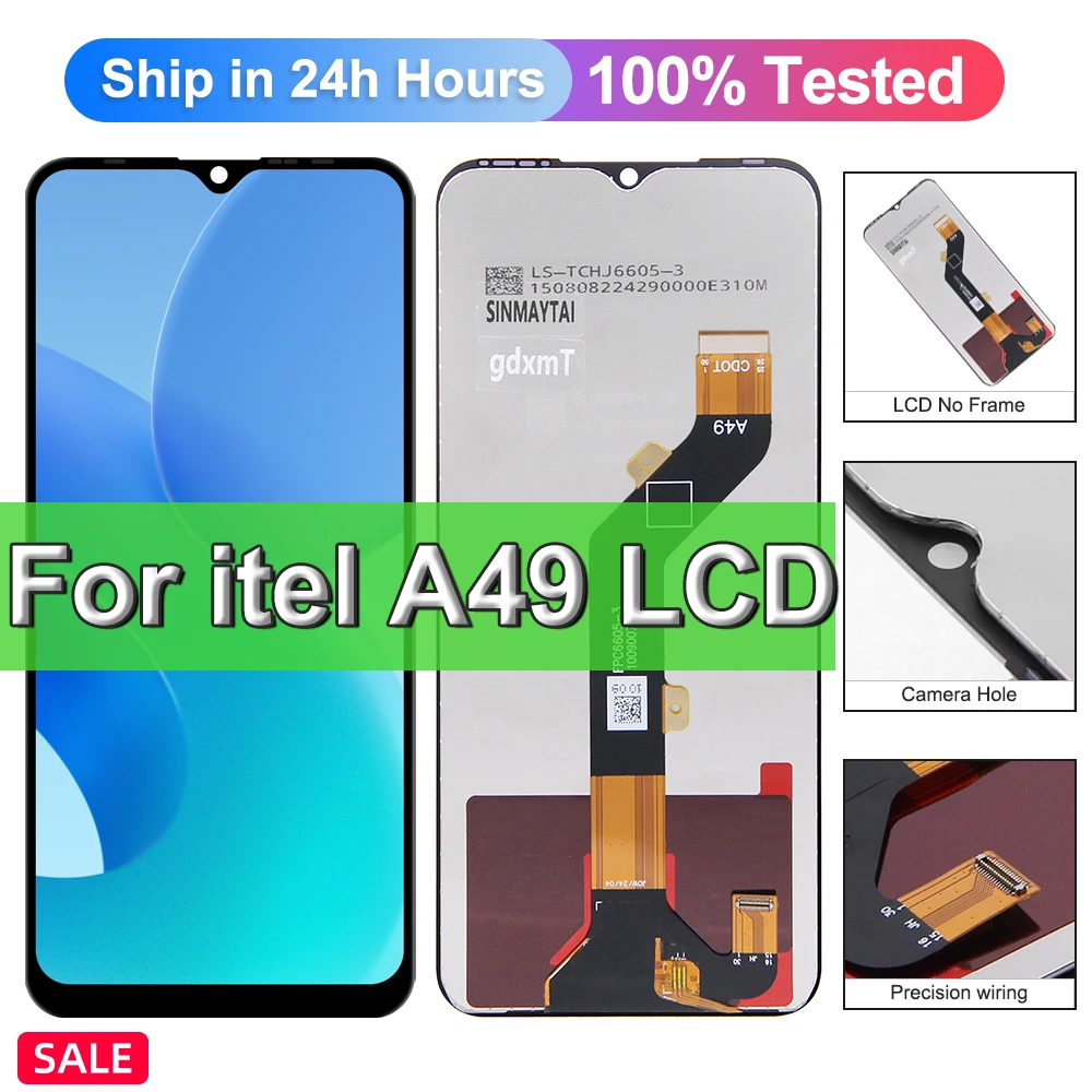 

Для Infinix itel A49 6,6 ''экран для itel A49 ЖК-дисплей кодирующий преобразователь сенсорного экрана в сборе экран дигитайзер в сборе Замена 100% протестирован