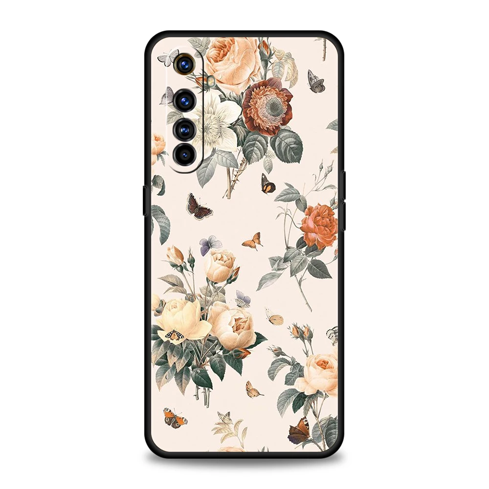 Flower Soft Phone Case For Oppo A12 A15 A16 A74 A76 Find X5 Pro A54 A53 A52 A95 Reno 6 7 SE Z A9 2020 Pro 5G Cover Fundas Coque