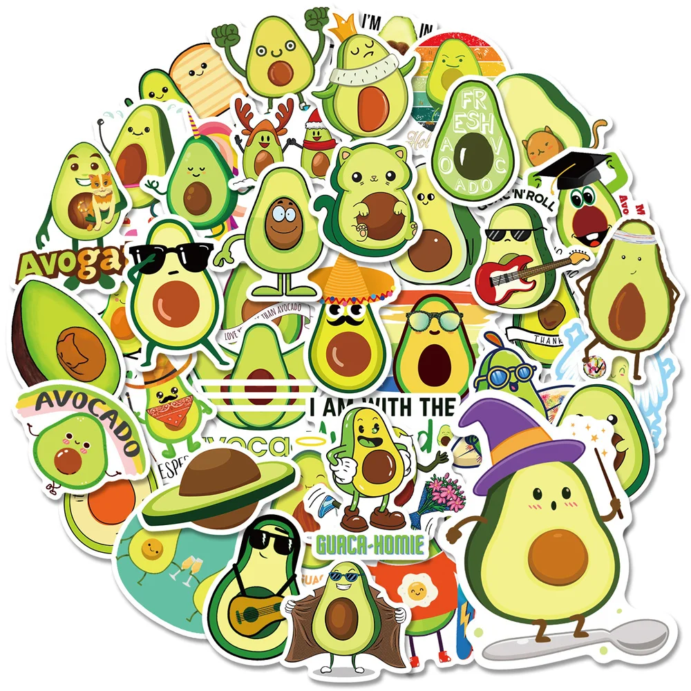 50PCS Net Red Fruit Avocado Sticker Cartoon Cute Ins Style Personalized Graffiti Luggage Compartment Refrigerator