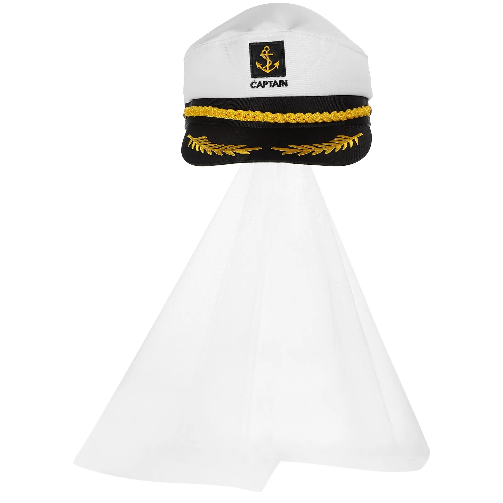 

Fashionable Captain Sailor Hat Costume Party Accessory Breathable Cloth Material Light Comfortable For Stage Performance Daily