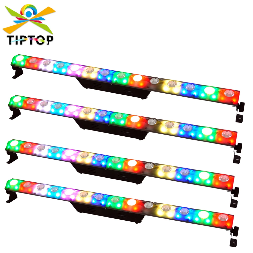 TIPTOP 4 Pack 100W RGB Amber LED Wall Washer Pixel Light Color Changing Strip Bar Light IP20 Waterproof for Projects Wedding