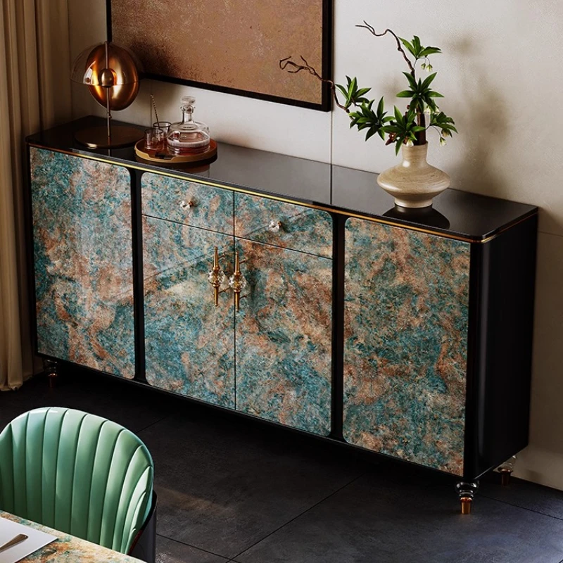 

Light luxury dining side cabinet Storage locker Dresser living room cabinets Storage locker Dresser glass living room cabinets