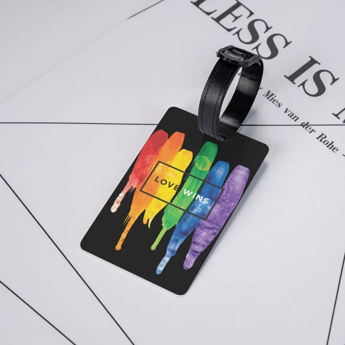 Amor Personalizado Ganha Rainbow Tag Bagagem, Lgbt Tag Bagagem, Proteção de Privacidade, Orgulho Gay, Lesbian Bagagem Tags, Travel Bag Labels, Mala