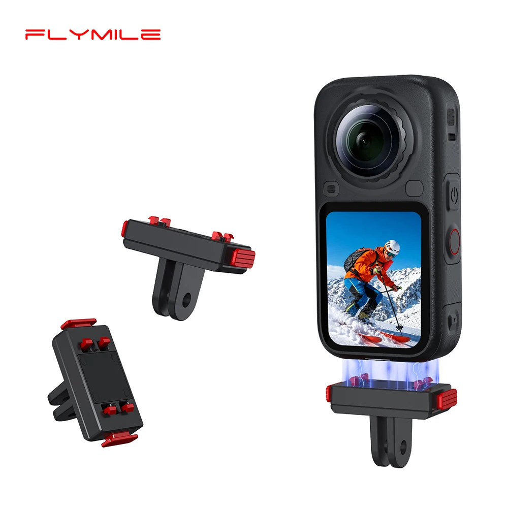 Flymile Magnetische Adapterhalterung für Insta360 X6 X5/Ace Pro 2 Kamera-Zubehör Stativ-Verlängerungsstangen-Halterung