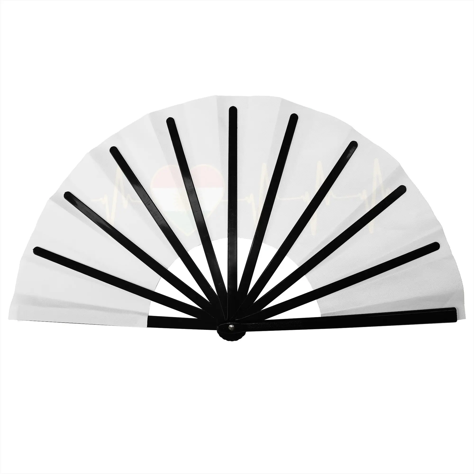Kurdish Heartbeat I Love Kurdistan Heartbeat Flag Stylish Hand Fan Unisex Syrian Printed Polyester Fan Trendy For Dancing Gift