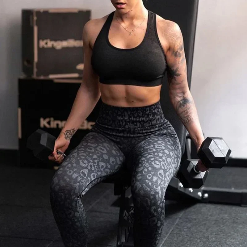 

Seamless High Waist Peach Hip Leopard Pattern Running Fitness Yoga Pants