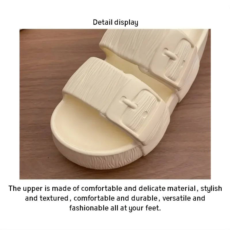 2026 Neue Damen Sommer Plateau-Keilabsatz-Slipper mit dicker EVA-Sohle, verstellbarer Schnalle, offener Zehenpartie, bequeme Outdoor-Freizeit-Slides – Detail 6