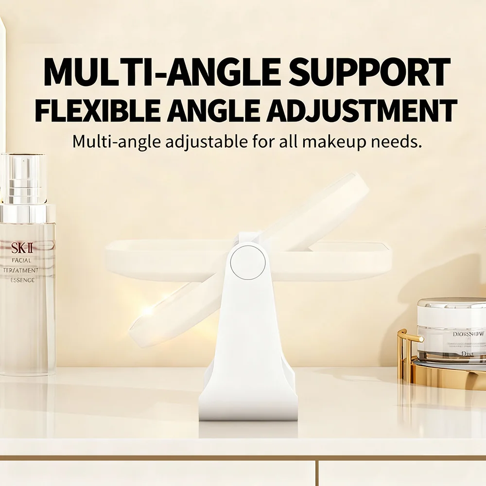 Specchio per trucco LED a 3 colori Smart Eversible Touch screen dimmerabile Specchi cosmetici Girevole elettrico Tipo C Trucco Beauty Mirro