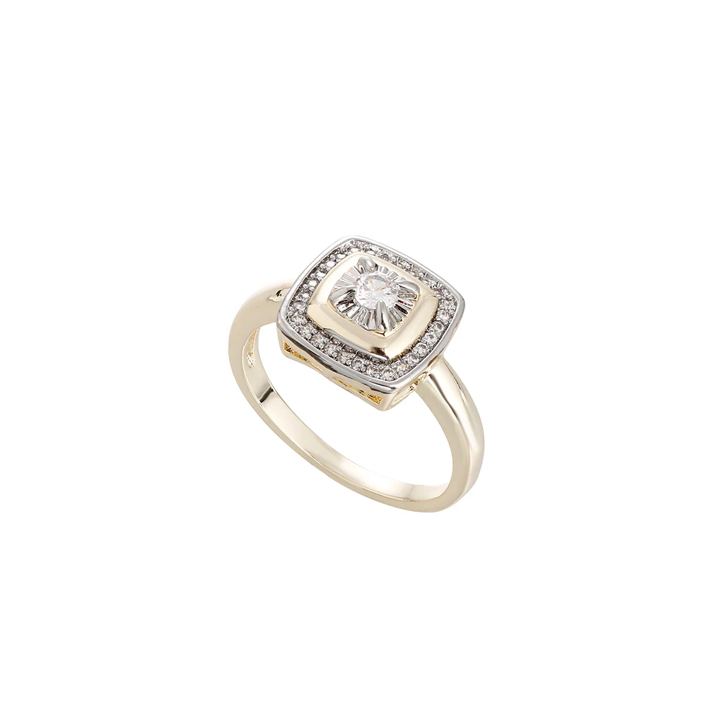 Doppellagiges, quadratisches Kissen-Set mit Zirkonia-Ohrringen und einem passenden Ring, ein luxuriöses Schmuckset für Verlobung, mit Diamanten. – Detail 11