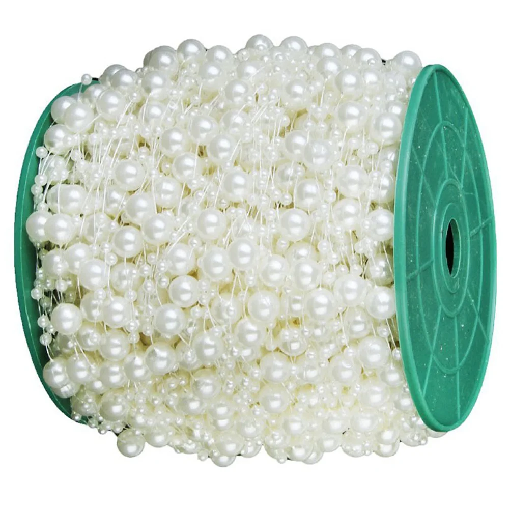 

75M Faux Pearl Beaded Chain Round Beads For Diy Craft Decor Home Wedding Accessories Roll Of Beaded Chain Handicraft Notions