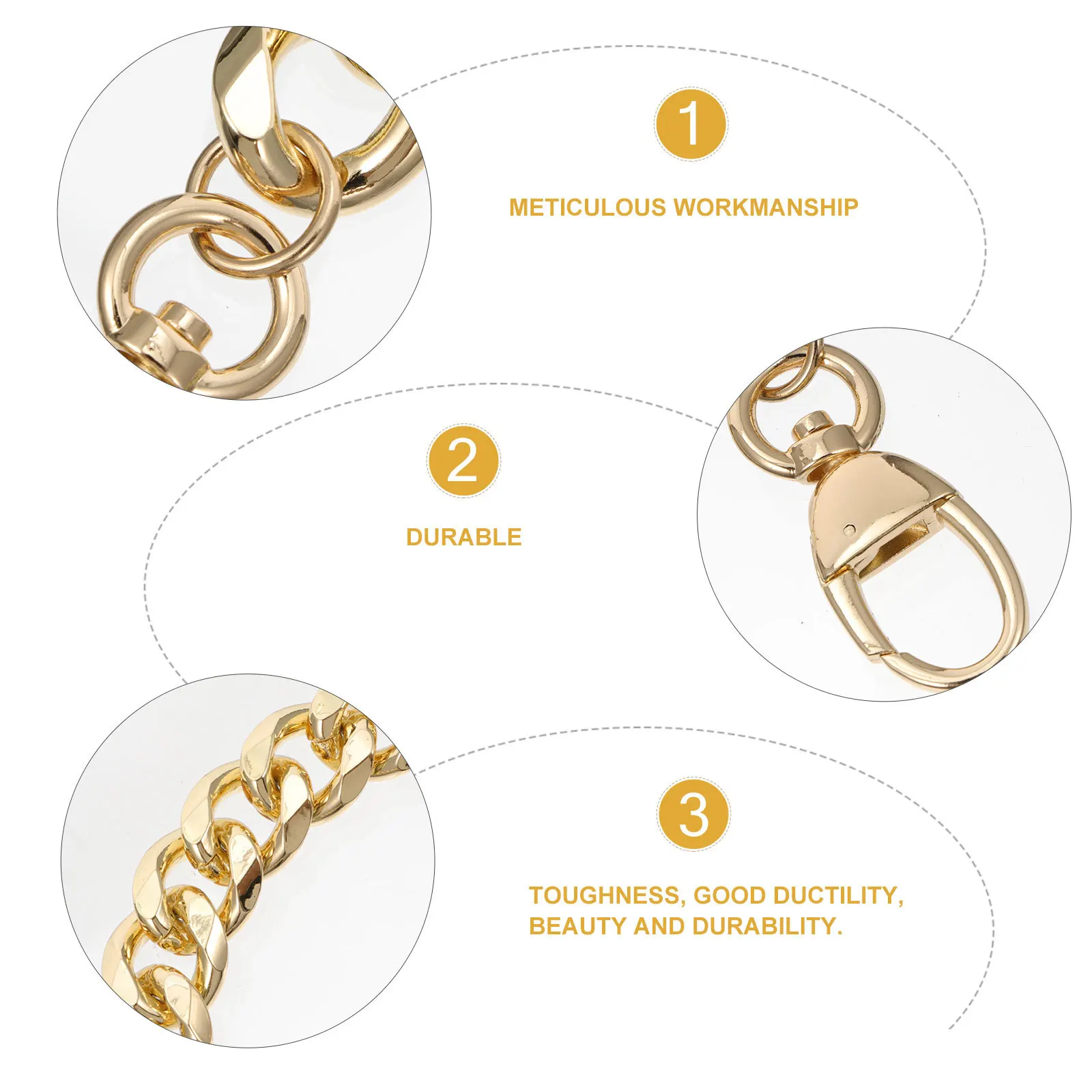 Eleganter Ersatz-Geldbörsenriemen aus poliertem Metall für Handtaschen, Schultertasche, Umhängetasche, Zubehör, Handtaschenkette