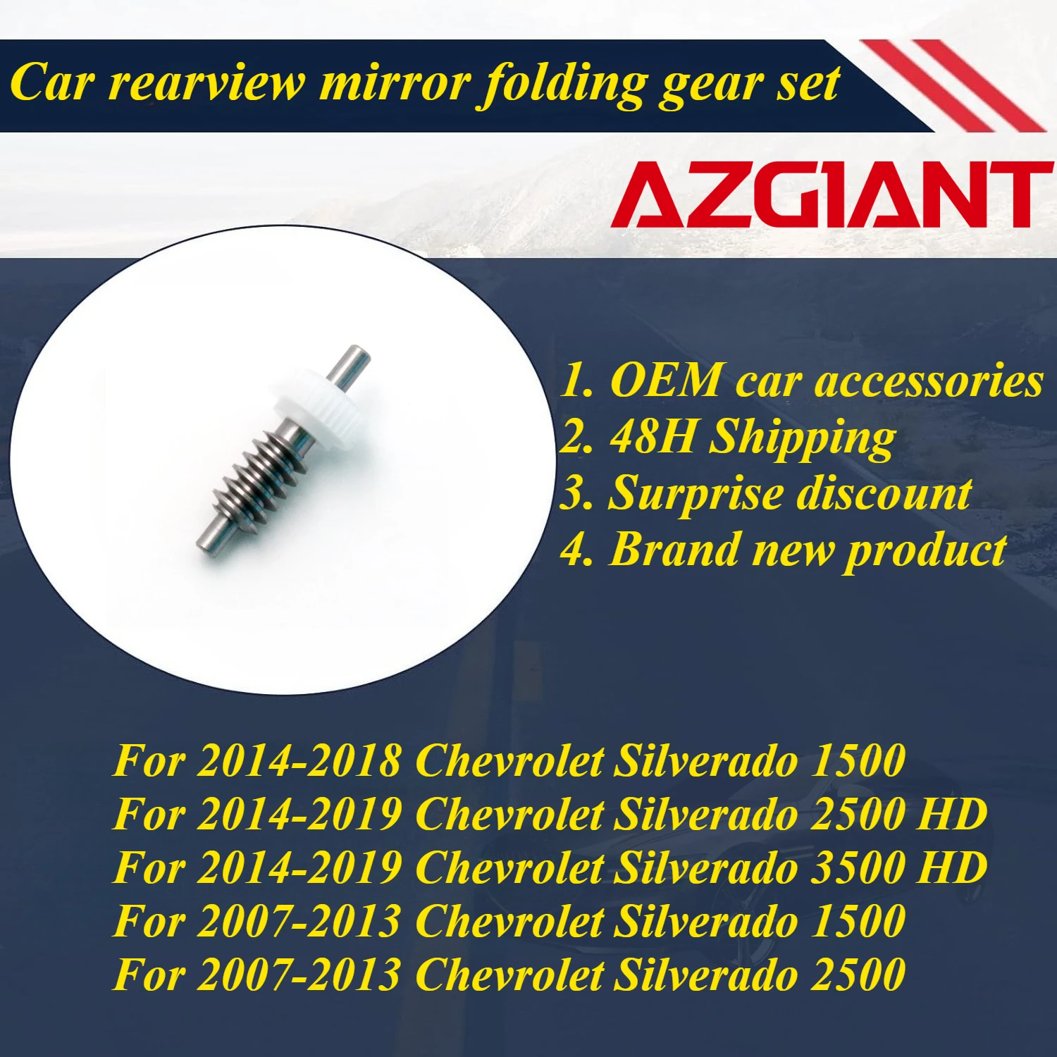

AZGIANT Car rearview mirror folding gear set for 2014-2018 Chevrolet Silverado 1500/2500 HD 2014-2019/2500 2007-2013 new parts