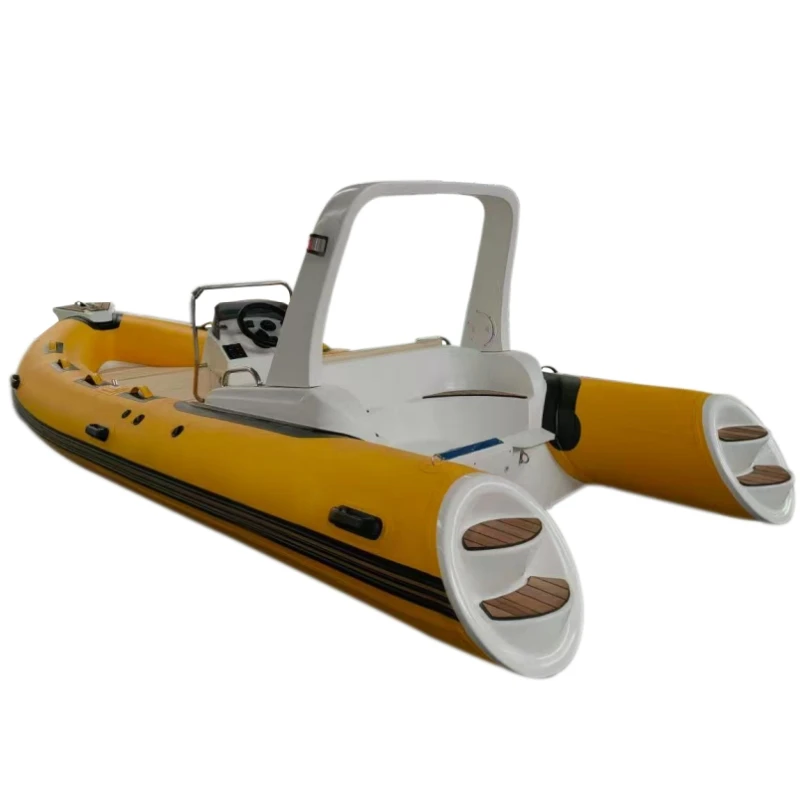 Yacht de Sport hors-bord en fibre de verre, bateau gonflable RIB Hypalon avec Console rigide Stable pour la pêche et la plongée, nouvelle usine chinoise