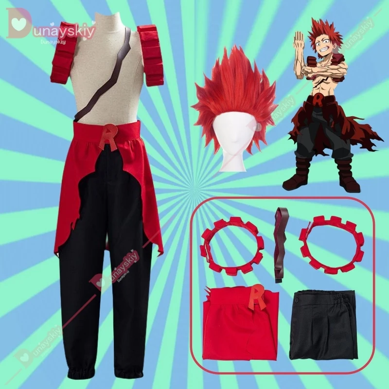 

Kirishima Eijiro Cosplay Anime Costume Eijiro Kirishima Costume Men Halloween Outfits Role Party Set