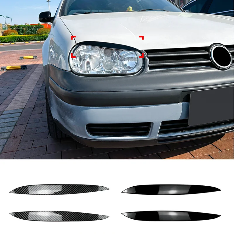 

Car Headlight Eyebrow Eyelids Cover Trim Headlamp Eyebrow Eyelid Sticker For Volkswagen VW Golf 4 Mk4 GTI TDI SDI R32 1997-2006