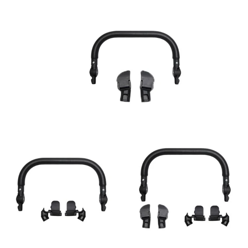 

Black Bumper Bar for Infant Pushchair Adjust-able Stroller Buckle Handlebar G2TD