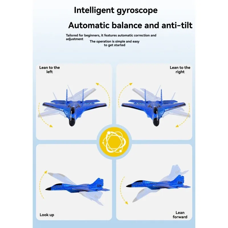 

DELAM-Foam Fighter Jet, 320 Remote Control Airplane, Glider, Children' S Gift, Street Vendor Light-Up , Model Airplane