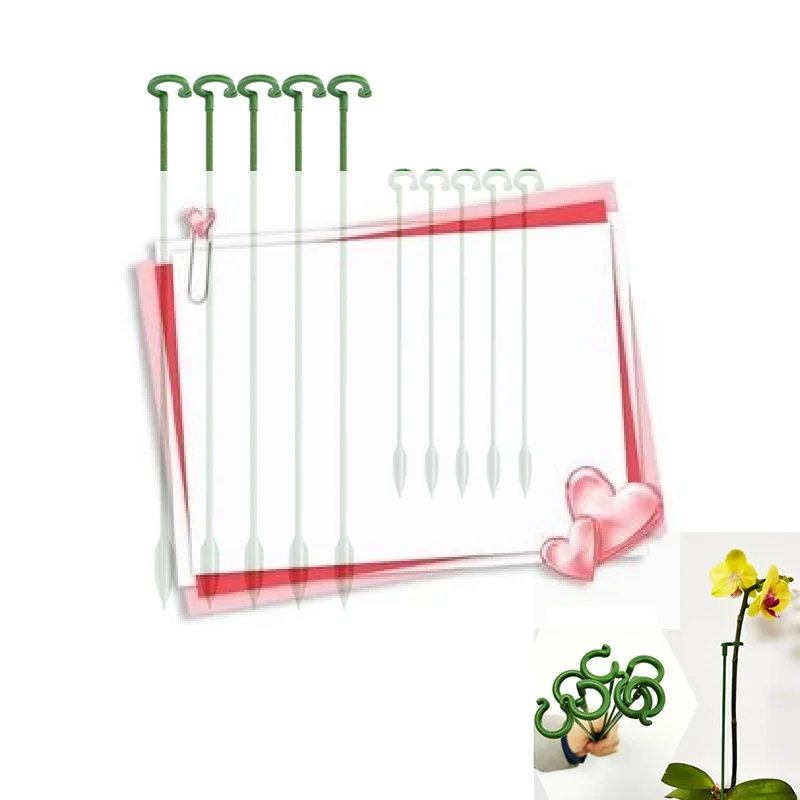 

5Pcs Plant Supports Stakes Flower Stand Sticks Reusable Plastic Plant Clips Bonsai Fixing Tool Flower Grow Holder Garden Tools