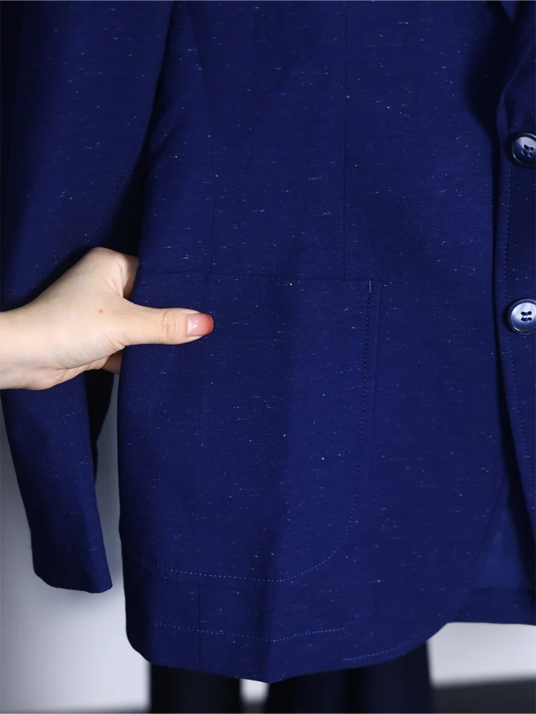 Homesi ربيع الخريف الرجال Busin عادية واحدة الصدر لون نقي دعوى Jaet تنوعا لباس غير رسمي الوقوف صالح طويل S...