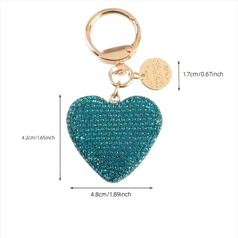 Bling Rhinestone Heart Shape Keychains,Crystal Bag Ornaments,Car Key Ring for Women,Girls Souvenir,Birthday,Valentine\'s Day Gift