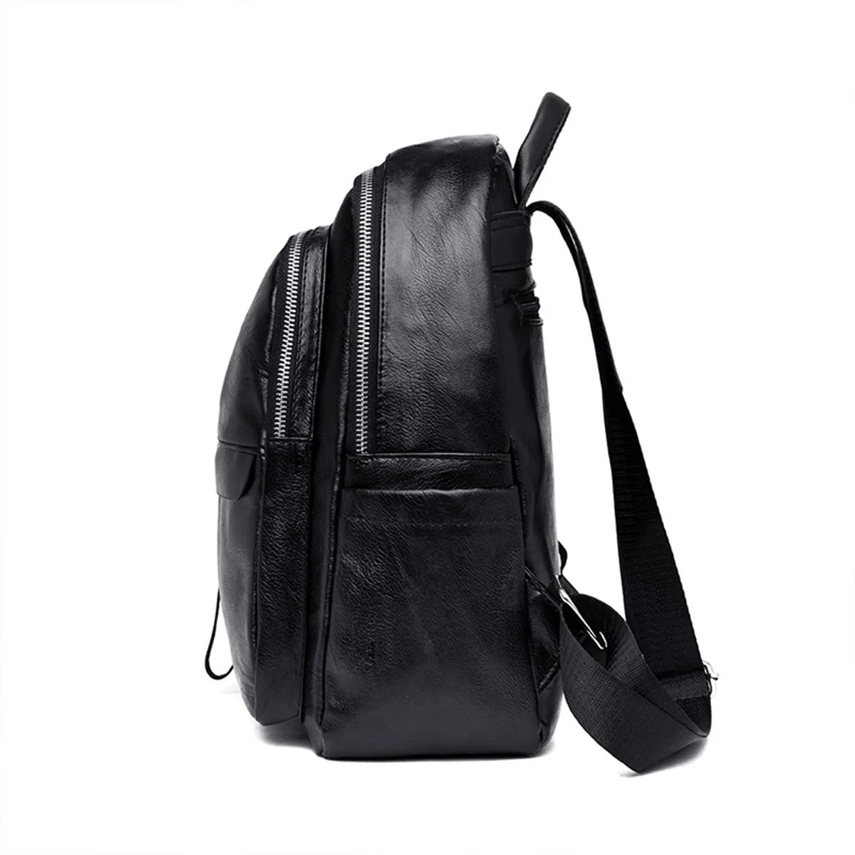 A Casual And Versatile Black Pu Large-capacity Ladies\' Shoulder Bag Is Light And Suitable For College Students To Go Out