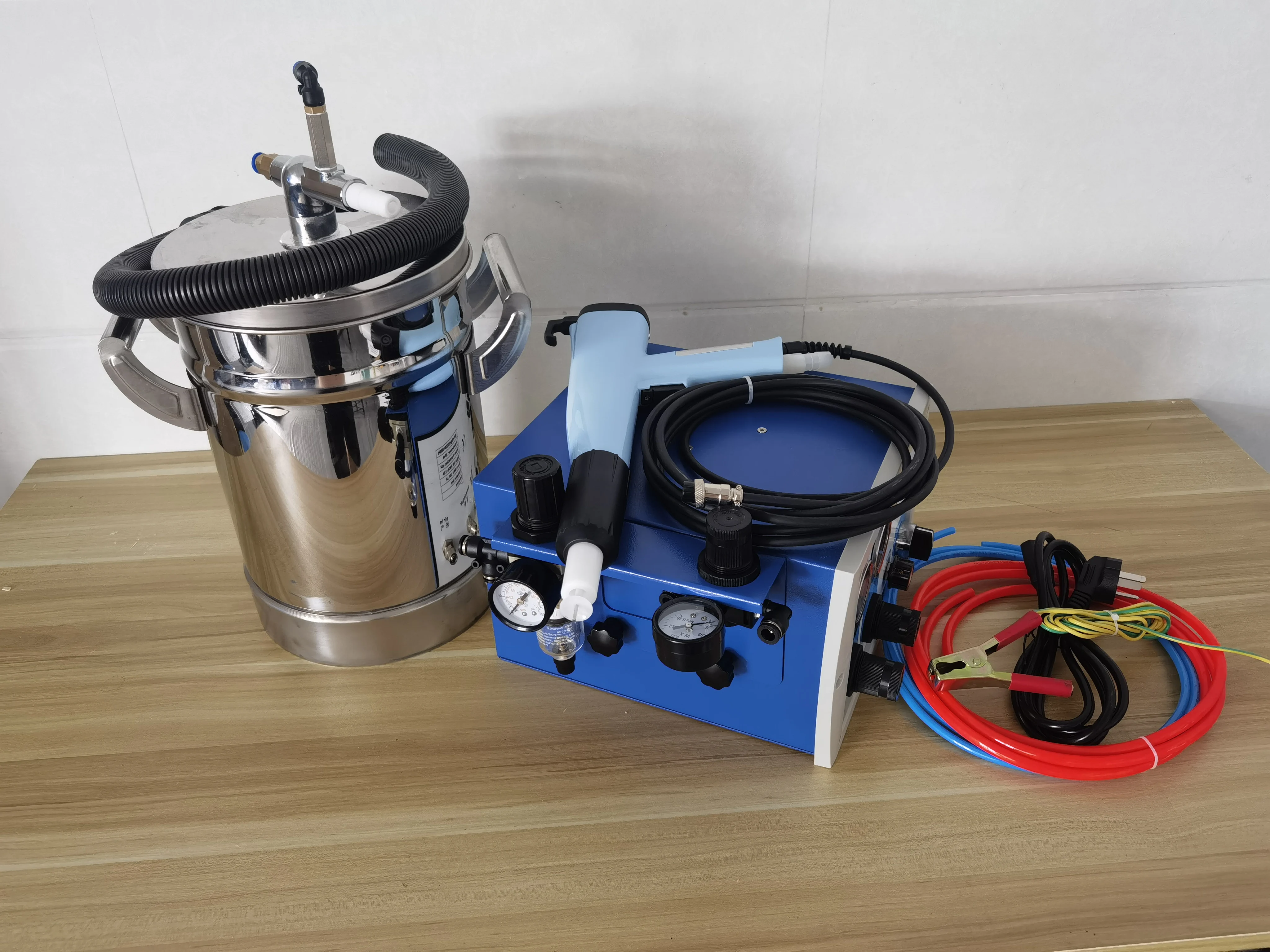 Lab Test Powder Coating Painting Machine Kit With Stainless steel bucket Powder Coating Spray Gun and 601 Painting Unit