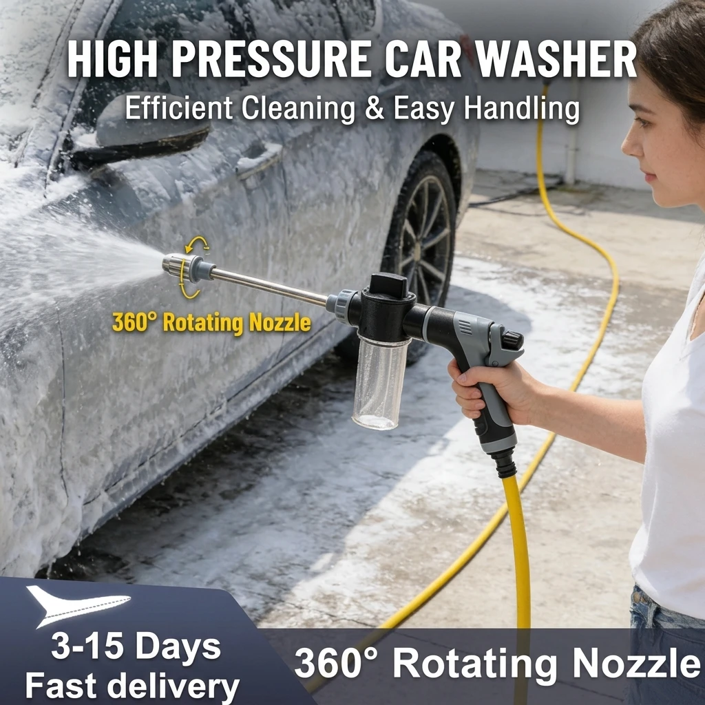 360° Rotating Nozzle High Pressure Water Gun Car Wash Kit Auto Cleaner Garden Hose Sprinkler for Washing And Watering