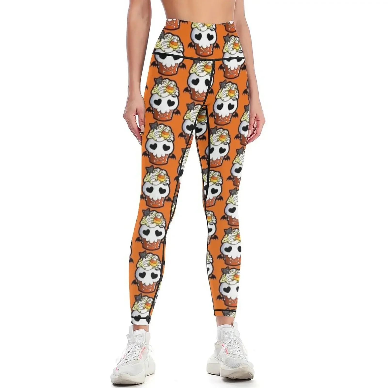 

Halloween Skull Cupcake Leggings sporty woman gym Women's pants Women's trousers gym pants Womens Leggings