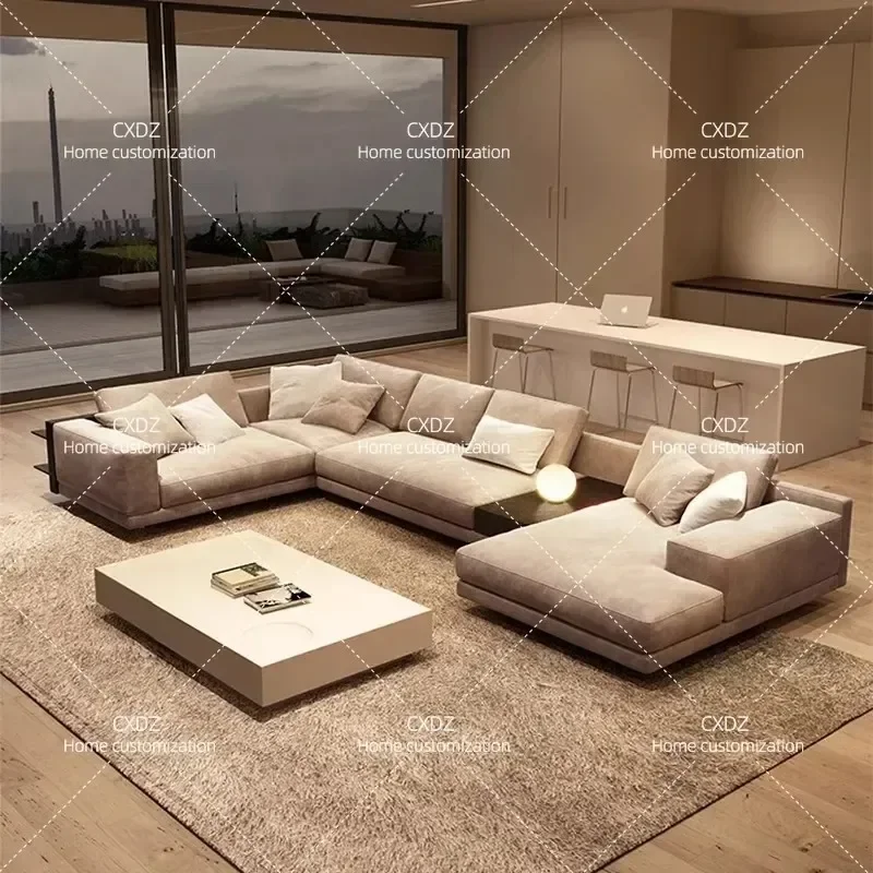 Italian Minimalist Fabric Sofa Simple Design for Apartment Living Room Modern Comfortable Couch Combination Furniture