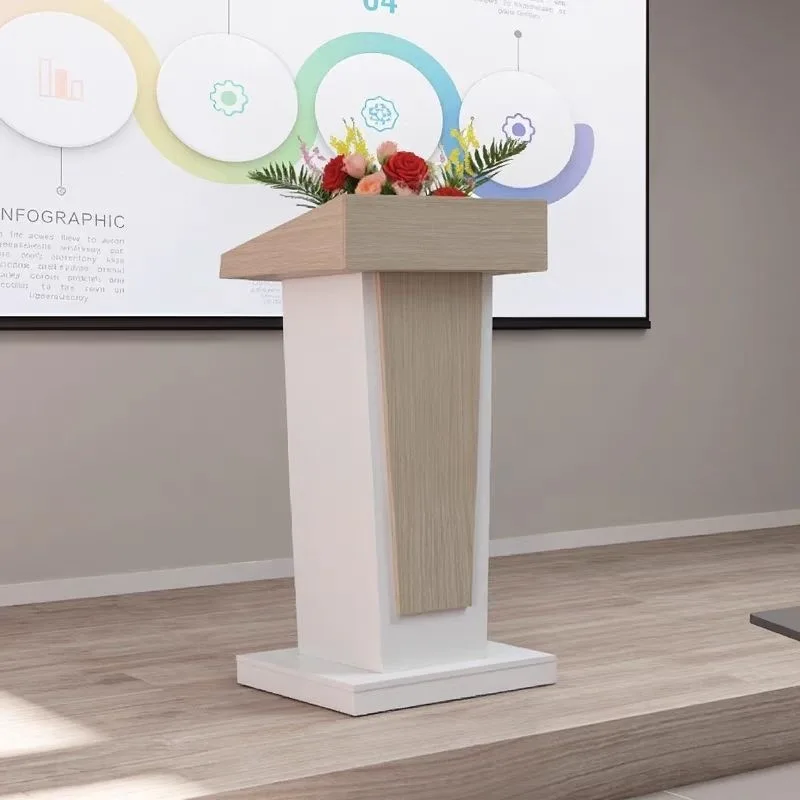 New welcome reception desk, speech platform, movable wheeled office, leadership speaking platform, podium, teacher lectures