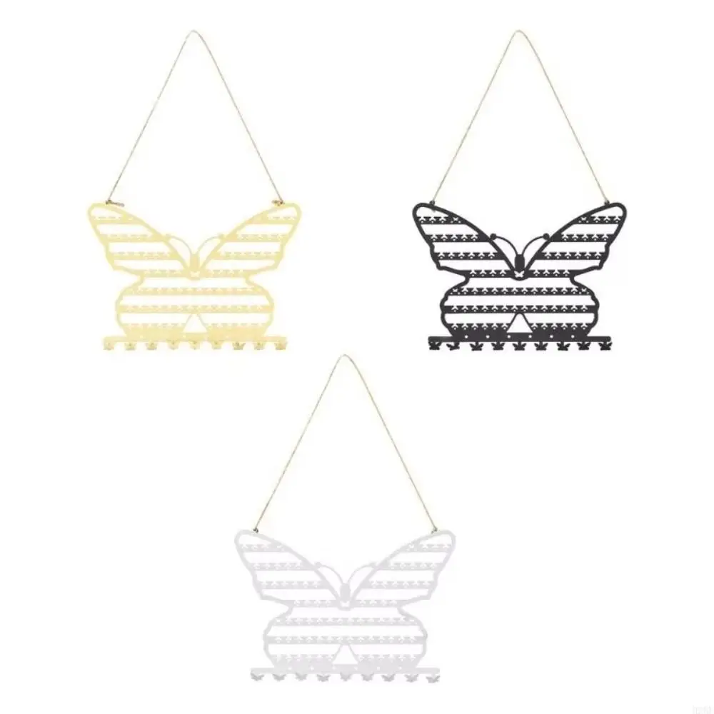 Butterfly Shape Metal Butterfly Jewelry Storage Rack 7 Layers with Hooks Hanging Jewelry Display Stand Hollow Multi-Function