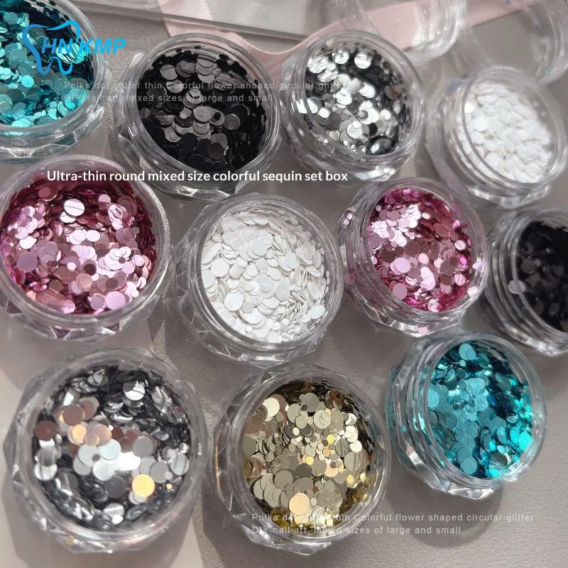 Mini Circular Nail Glitter Wave Point Sequins Nail Art Sparkling Decoration for Professional Manicure Salon Use