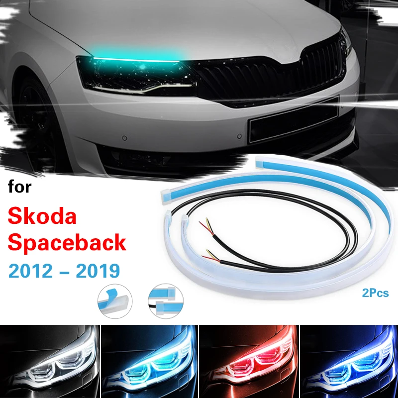 

Dynamic 2PCS DRL For Skoda Spaceback 2012-2019 Car Flexible LED Daytime Running Lights Turn Signal Lamp Headlight Waterproof 12V